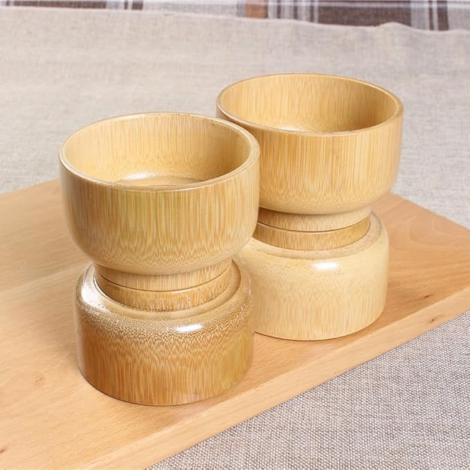 SUPVOX Wooden Shaving Brush Bowl Bamboo Shave Cream Soap Cup Face Cleaning Mug Container