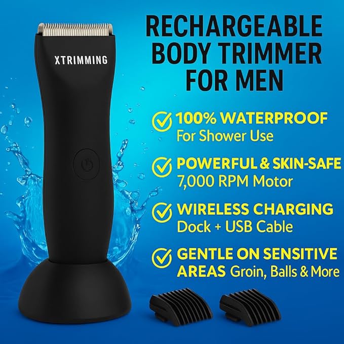 geegvv Body Hair Trimmer for Men, Body Shavers for Men, Mens Body Shaver, Mens Body Trimmer, Body and Balls Shaver, Personal Groomer for Men, Mens Shavers for Private Area