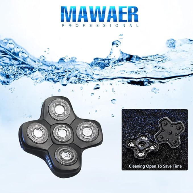 Magnetic 5 Blade Replacement Heads for SKULL SHAVER 4 & 3 Head Series