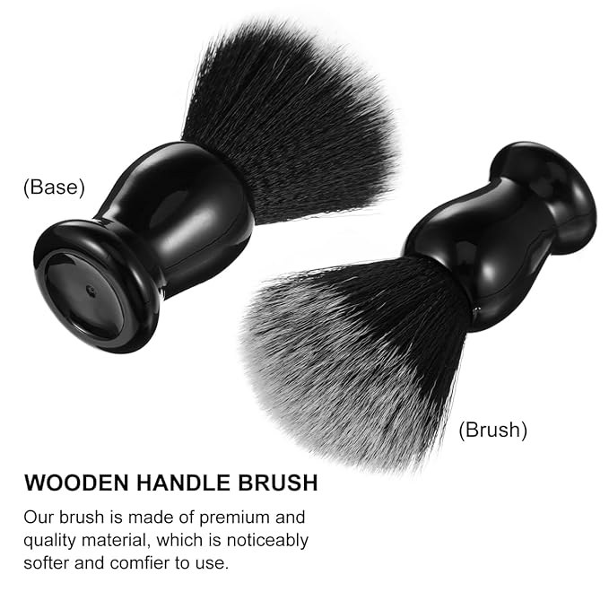 Hemoton Men S Beard Brush Double Colored Nylon Bristles Synthetic Shaving Brush 4 Inch Handle Grooming Tool for Beard Cleaning and Lathering Travel and Salon Use