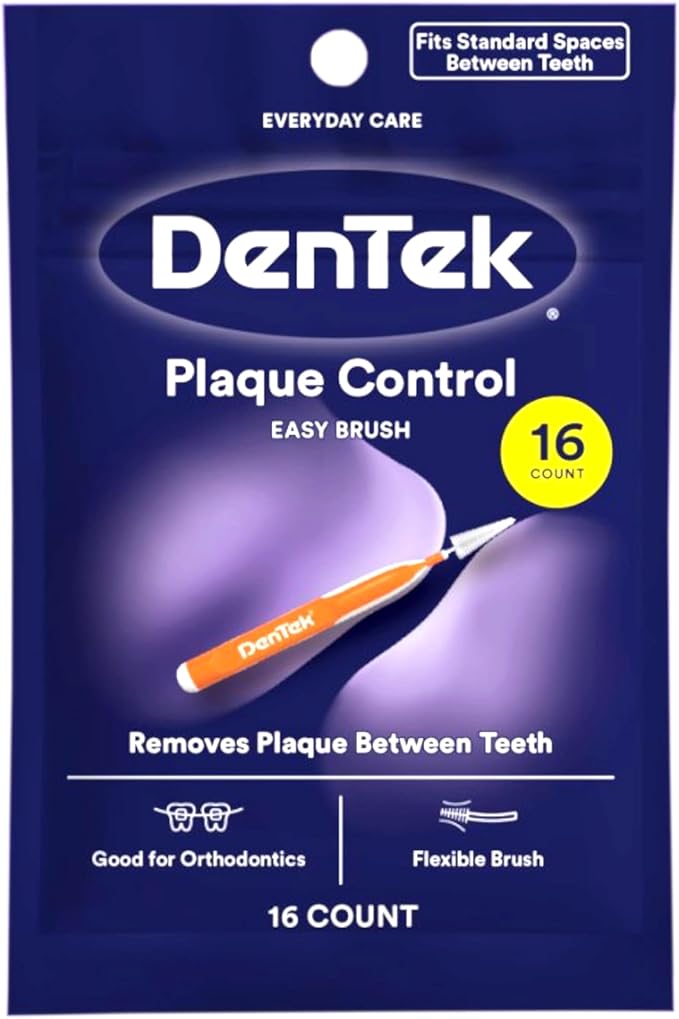 DenTek Easy Brush Dental Cleaners, Standard, 16 Count (Pack of 6)
