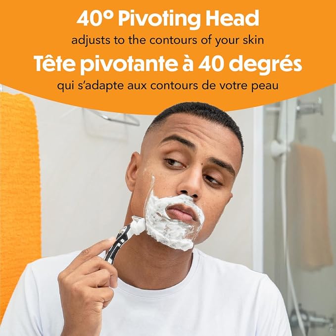 BIC BIC Flex 5 Sensitive Refillable Razors Men's Refillable 5 Blade Razors, Clinically Proven for Sensitive Skin, 1 Handle and 7 Cartridges Pack