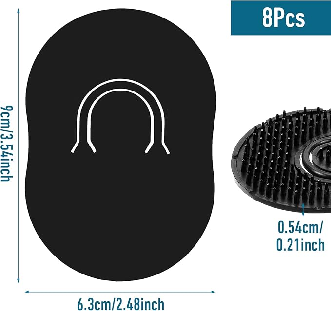 8 Pcs Soft Pocket Combs for Men Scalp Massage Shampoo and Beard Grooming Wave Palm Hair Brush Scalp Massager Brush Men(Black)