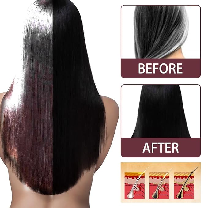 2PCS Hair Darkening Spray Anti White Hair Herbal Serum Blacken Hair Reduce Gray Scalp Nourish Glitter Scalp Spray