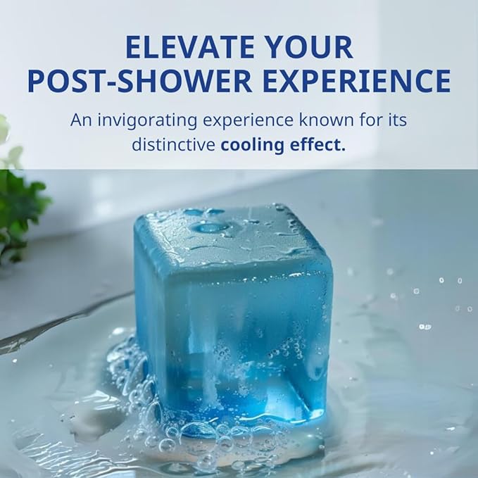 Cool Menthol Shower Bath Body Soap Bar Cleanser Cooling Effect Rich Foam Body Wash Shampoo Deodorant for Face and Body 3% Menthol 4.93oz Perfect For Men Women Smell Best Refreshing