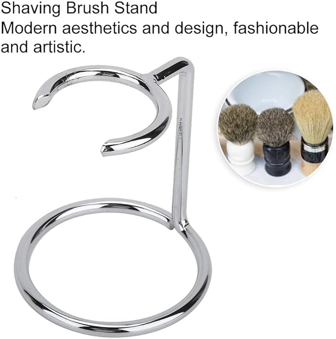 Milltrip Stainless Steel Shave Brush Stand - Men's Shaving Brush Holder Travel Shaving Brush Stand for Salon, Home, and Travel, Fits Most Shaving Brushes and Razors