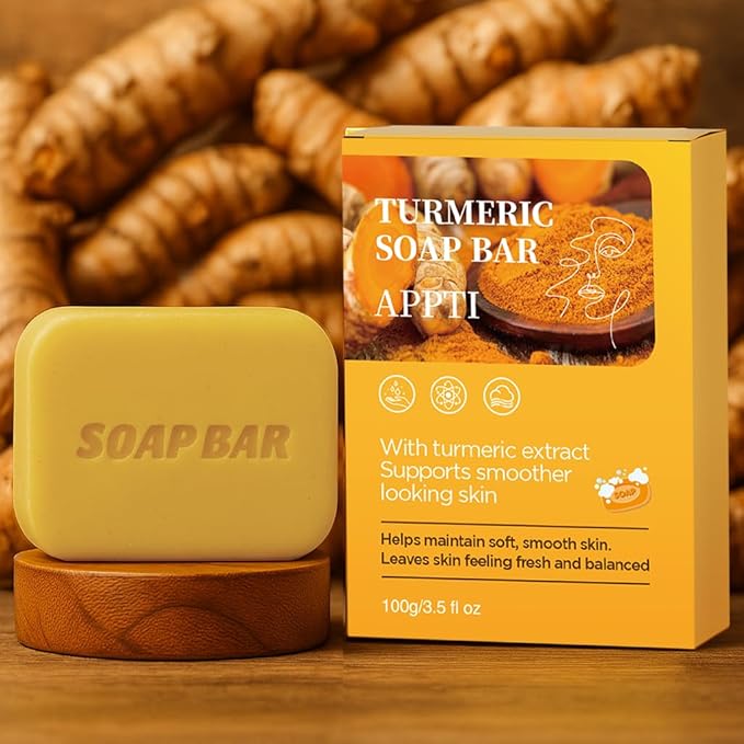 Turmeric Soap Bar, Natural Handmade Soap, Turmeric Face and Body Wash, Moisturizing Deep Cleansing Soap