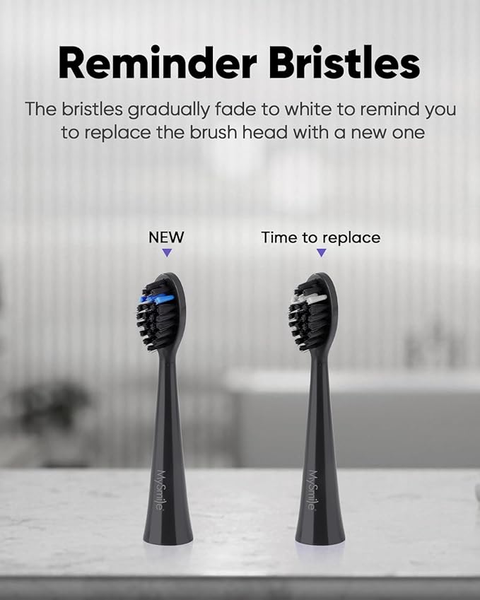 MySmile DY156 Electric Toothbrush for Adults, Rechargeable Sonic Battery Toothbrush Portable with 3 Brush Heads, 2 Mins 5 Modes Smart Timer, 45000VPM, One Charge for 60 Days – Black