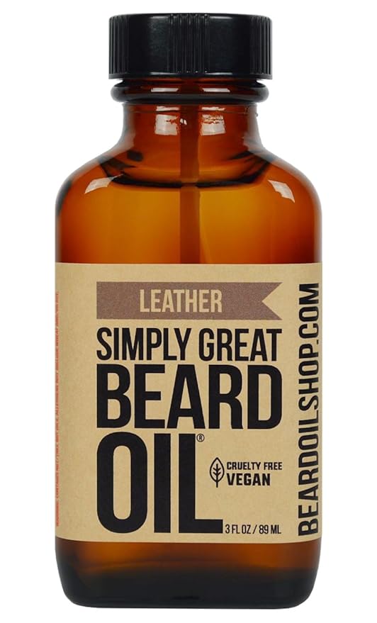 LEATHER Scented - Holiday Gifts - Stocking Stuffers - Beard Conditioner -3 Oz - Easy Applicator - Natural - Vegan and Cruelty Free Care for Beards - Gifts for Men