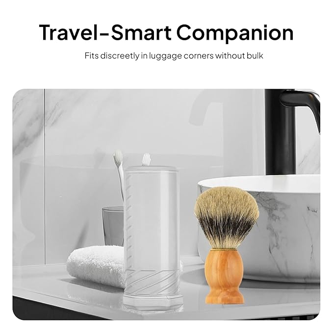 Shaving Brush Travel Case Shave Brush Holder with Adjustable Height Beard Brush Container Tube for Birthday Party Men Father