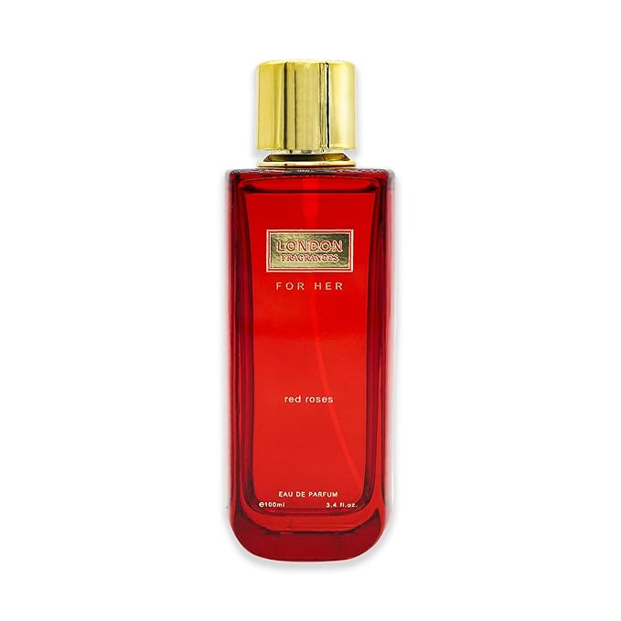 London Fragrances - Red Roses - Womens Perfume - Fresh Floral Fragrances - Eau de Parfum - Lime Zest, Rose Perfume for Women - 3.4 oz
