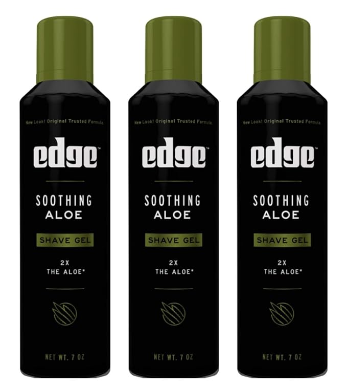Soothing Aloe Shave Gel Men Shave Gel by Edge, 7 Ounce (3 Pack)