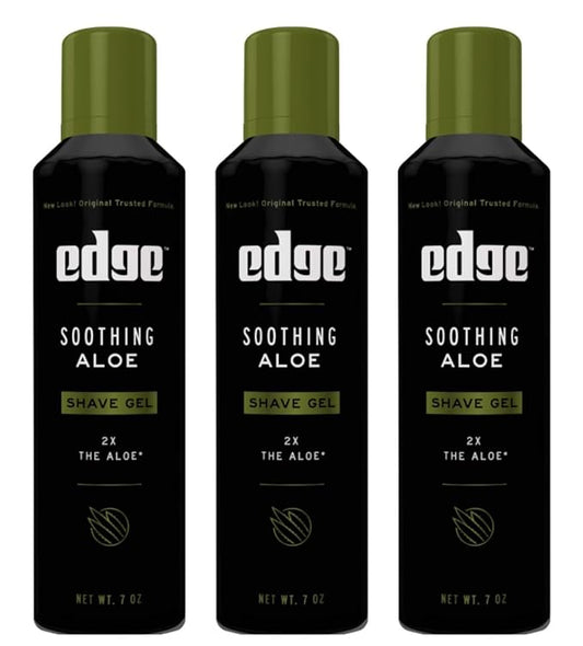 Soothing Aloe Shave Gel Men Shave Gel by Edge, 7 Ounce (3 Pack)