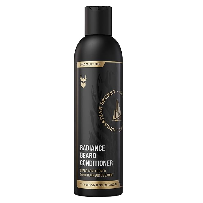 The Beard Struggle - Marksman's Beard Conditioner - Asgardian Secret, Gold Collection - Nourish, Softens, & Strengthens Beard - Radiance Beard Conditioner for Men (8 Fl oz)