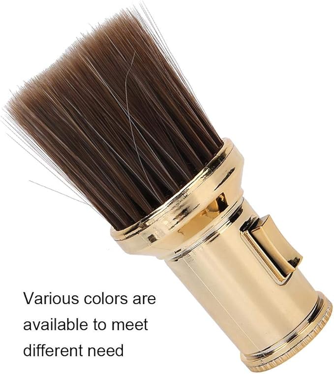 Hair Sweep, Multifunctional Neck Duster Brush Beard Shaving Brush Barber Brush for Barber Shop(Gold)