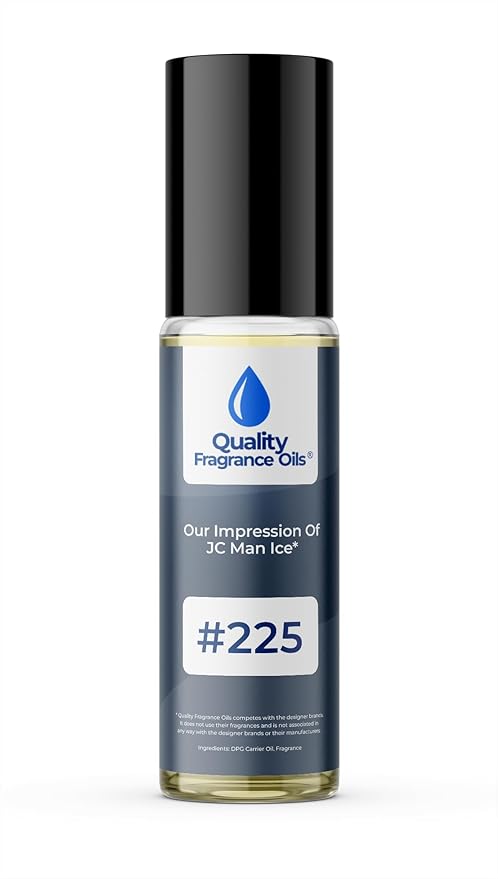 Quality Fragrance Oils' J. Choo Man Ice Impression #225 | Long-Lasting Perfume Oil, Alcohol-Free, Strong Scent, 10ml Roll-On | Affordable Alternative to Designer Fragrances