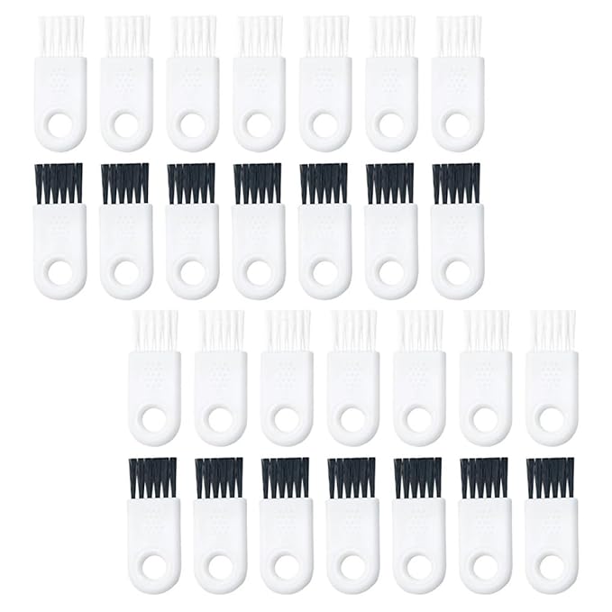 30pcs Razor Cleaner and Shaving Brush Set with White Handle and Bristles, Small Electric Shaver Cleaning Brushes for Men’s Grooming and Maintenance