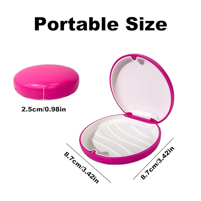 2PCS Retainer Case Compatible with Invisalign,Cute Slim Aligner Case,Customized Magnetic Closure Orthodontic Retainer Cases (2 Pack Pink + White Silicone)
