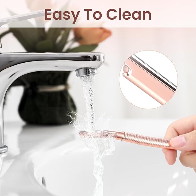 AIBRIT PRO Dermaplaning Tool for Face, Dermaplane Razor for Peach Fuzz with Metal Grip, Professional Eyebrow Razor for Women, Facial Razor for Women Silver (12 Replaceable Blades)