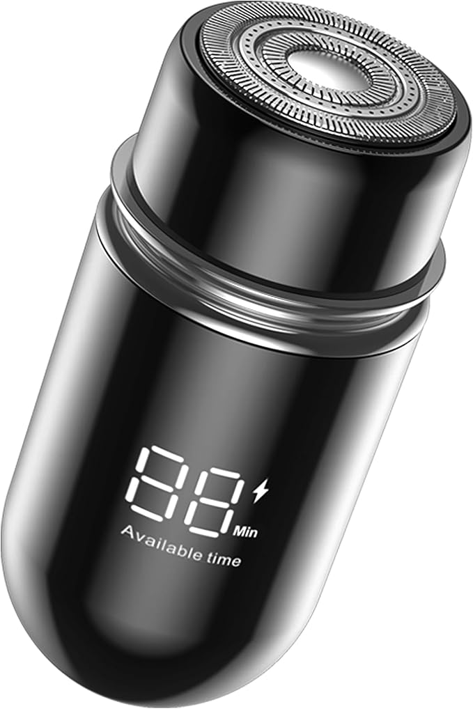 Mini Portable Electric Shaver,13000 RPM Powerful & Silent,IPX7 Waterproof,Type-C Fast Charging, Automatic Induction Travel Razor for Men/Women (Black)