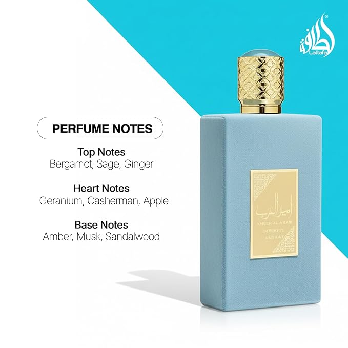 Lattafa Asdaaf Ameer Al Arab Imperium Eau de Parfum Spray for Unisex, 3.4 Ounce