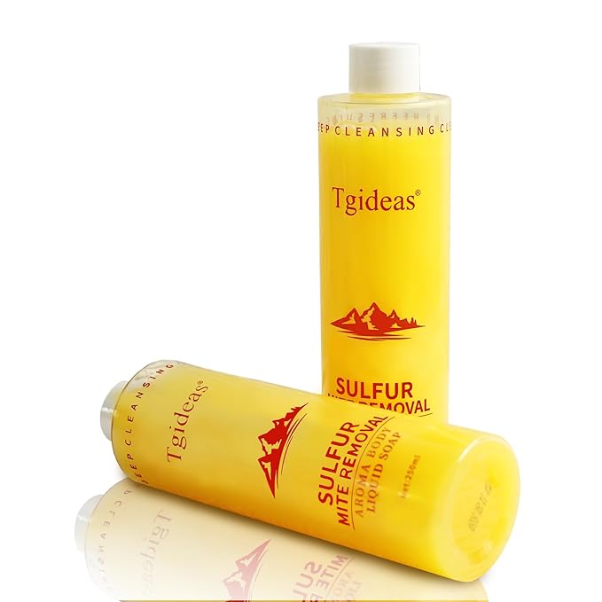 Tgideas Sulfur Soap Body Wash Shampoo - Deep Cleansing for Balancing Skin - Gentle Daily Care for Body and Scalp - 500ml for Men and Women
