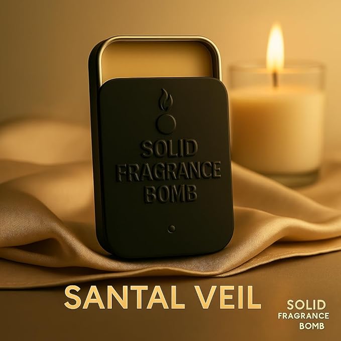 – Premium All-Natural Solid Cologne for Men & Women | Long-Lasting, TSA-Safe, Alcohol-Free, Halal, Handmade Travel Fragrance Balm (Santal Veil)