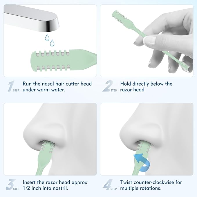 10 Pcs Nasal Hair Cutter, 2025 New 2-in-1 Double Sided Nose Hair Trimmer, 360° Rotating Manual Nose Hair Trimmer for Men and Women, Portable Professional Nasal Remover for Home Travel Essentials