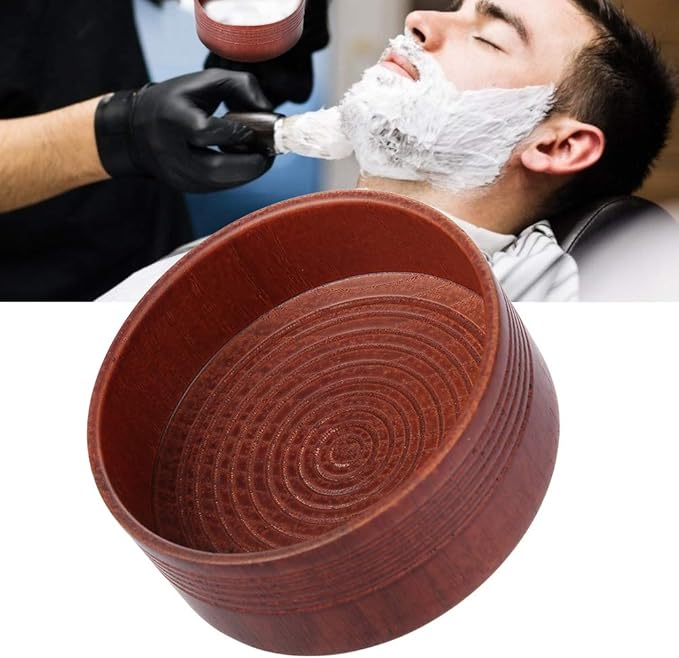 ZJchao Oak Shaving Soap Bowl, Wooden Shaving Soap Bowl Cup Mug Tool for Man Shaver Cleansing Foam Round with The Aim of to Deliver The Best Shave of Your Life and Convenient