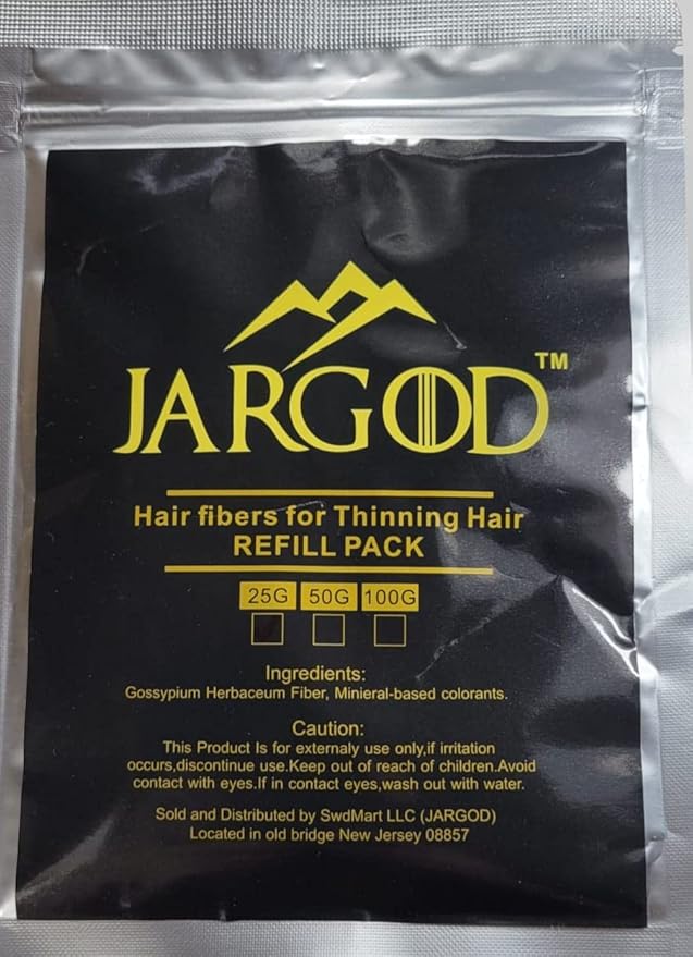 100 Gram Hair Building Fibers - Refill Your Existing Fiber Bottle - Hair Filler Fibers - Hair Loss Concealer For Thinning Hair by JARGOD (Dark Brown)