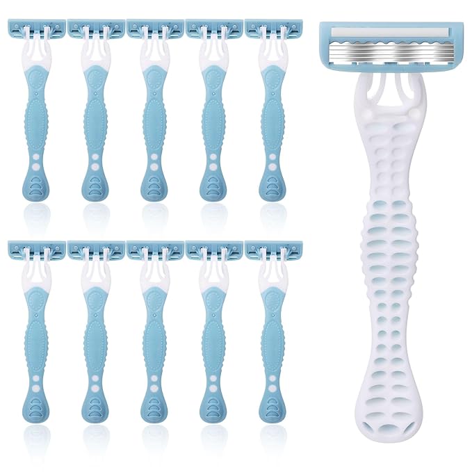 10 Pcs Women Disposable Razors Bulk 5 Blade for Sensitive Skin Individually Packaged Shaving Razors for Hotel Spa Travel Daily