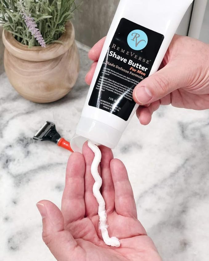 Shave Butter for Men by RemeVerse. Shaving Butter That Fights Nicks, Cuts, Ingrown Hairs, And Razor Burn 7.5 ounces (2 pack)