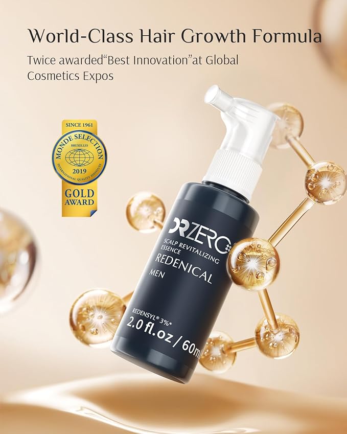 DR ZERO Men's Hair Growth Serum with 3% Redensyl - Japanese Scalp Spray for Thinning Hair, with Nanocapsule Technology, Clinically Tested for Regrowth & Thickening, Non-Greasy Formula, 60ml