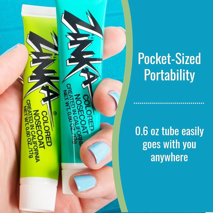 Zinka Colored Zinc Oxide Sunblock – High Zinc Formula for Nose and Face, Water & Sweat Resistant, Flesh