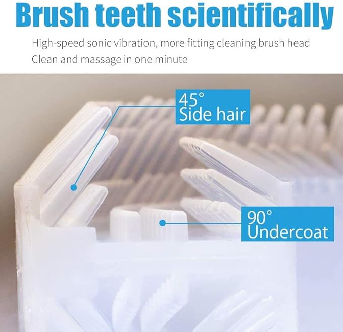 Ultrasonic Electric Toothbrush, U-Shaped 360 Adult Toothbrush, Rechargeable, White