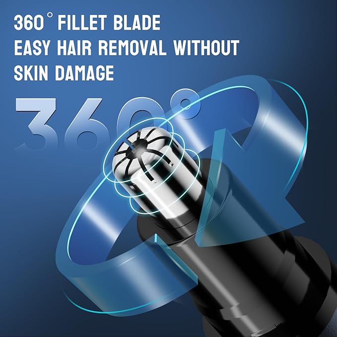 Nose Hair Trimmer for Men & Women - Professional Painless Eyebrow & Facial Hair Trimmer for Male and Female, Travel Ear and Nose Hair Clipper, USB Rechargeable Trimmers with LED Light Digital Display
