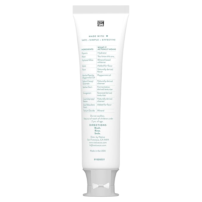 Native Fluoride Free Toothpaste, Whitening - for Adult, Kids 2+ Oral Care - Wild Mint & Peppermint Oil Flavor, 4.1oz (Pack of 3)