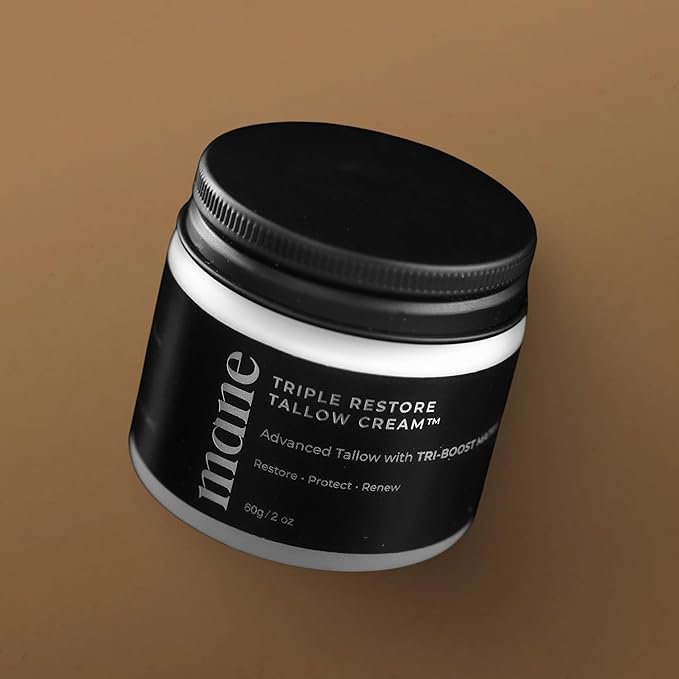 Superior Mane Wrinkle Repair Tallow Balm for Men Grass-Fed Tallow Moisturizer for Dry or Sensitive Skin Anti-Aging Cream to Reduce Wrinkles, Fine Lines & Improve Elasticity – 2 fl oz