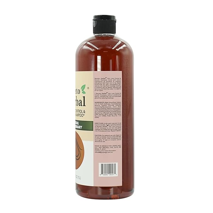Secreto Herbal Hair Growth Shampoo - Horsetail & Rosemary Routine Shampoo for Revitalized Hair - Secreto Herbal cola de caballo y romero 33.81 fl oz