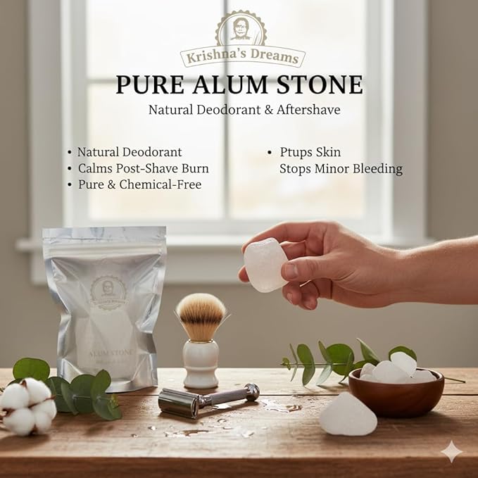 Alum Stone 8.8 oz (250g) – Natural Phitkari Crystal for Shaving, Deodorizing & Personal Hygiene | Organic Fitkari Rock