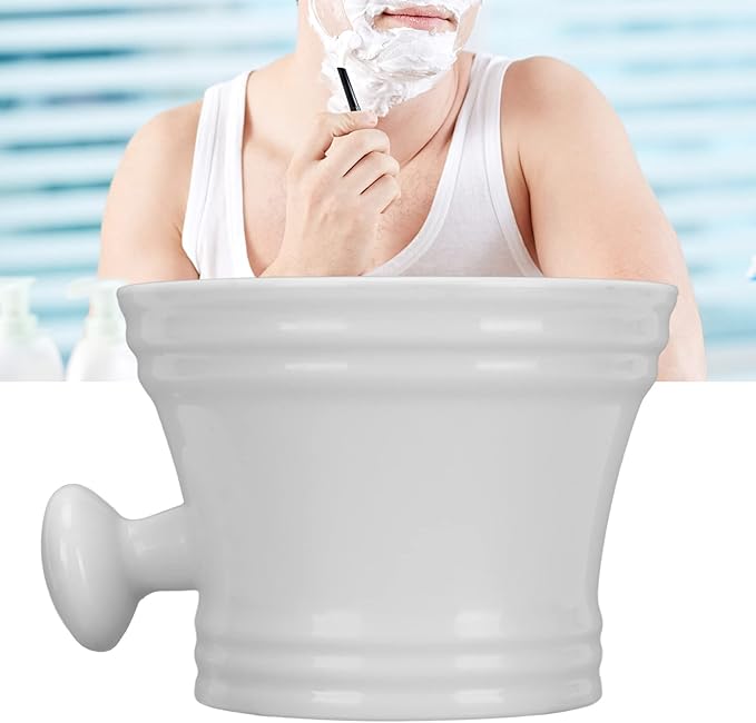 Shaving Soap Bowl Plastic Men Shaving Mug with Handle for Home and Travel Large Capacity and Portable