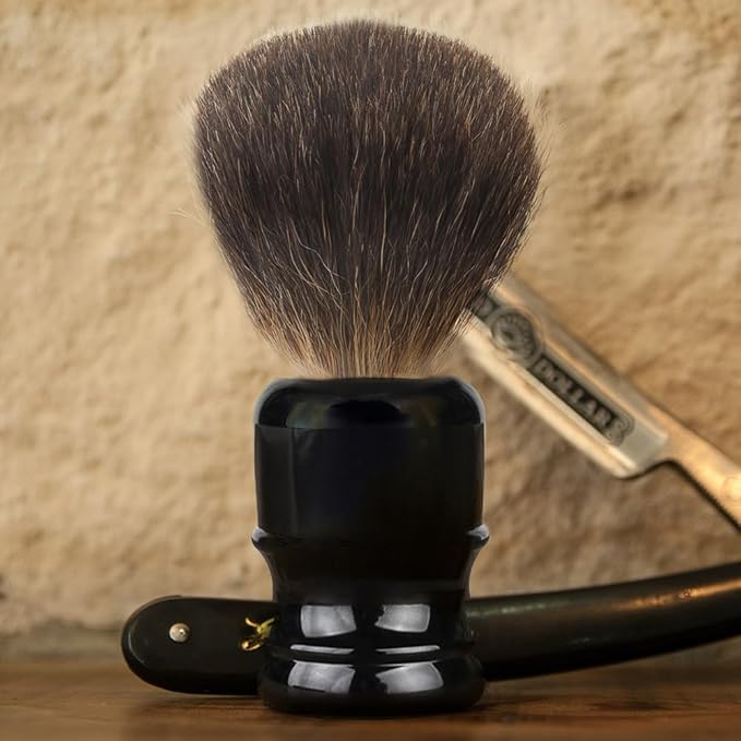 Shaving Brush for Men, 100% Pure Badger Shaving Brushes with Black Resin Handle