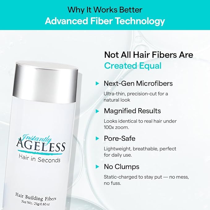 Instantly Ageless® Hair in Seconds™ Hair Building Fibers – Hair Thickening Fibers for Thinning Hair & Hair Loss for Fuller-Look - 0.83 oz (23g) - Brown