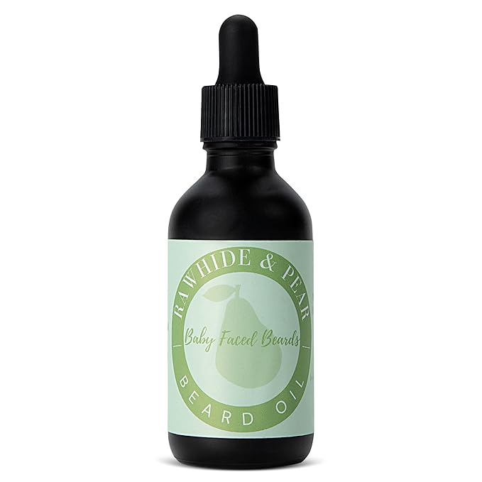 Tuscan Cooper's Baby Faced Beards Oil for Men - Hydrating, Nourishing, Natural Beard Softener and Conditioner for All Hair Types. Coconut, Jojoba, and Sweet Almond Moisture - Rawhide and Pear Scent
