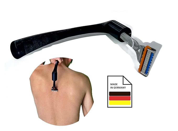 Back Razor Extension for Men – 8.3 Inch Travel Shaving Handle – Compact & Lightweight – Easy Back Shaving for Travel