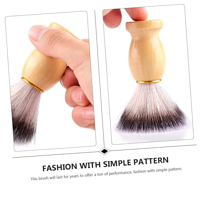 1Pc Wooden Handle Mustache Shaving Brush for Men Portable Beard Present for Father Day Valentine Day and Birthdays Suitable for All Beard