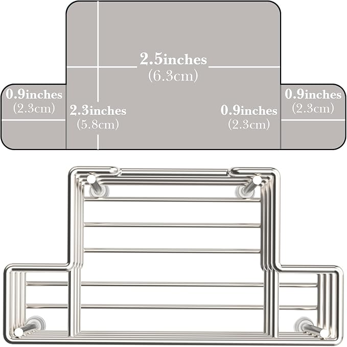 Linkidea Desktop Stainless Steel Razor Holder for Shower, Shaving Can Gel Storage Stand with Non-Slip Base, Compatible with Gillette Fusion ProGlide, Mach 3, Harry's 5 Blade (Silver)
