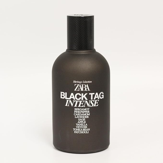 Zara Black Tag Intense Perfume for Men Lavender Vetiver & Tonka Bean Fragrance Scent Eau de Parfum EDP 100ml (3.38 fl. oz)
