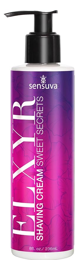 Sensuva ELXYR Shaving Cream | Astonishingly Smooth Superior Ultra-Slick Moisturizing Shaving Cream Fights Nicks, Cuts and Razor Burn | Sweet Secrets | 8 Fl Oz