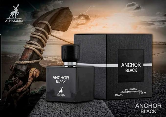 Maison Alhambra Anchor Black Eau de Parfum Spray for Men, 3.4 Ounce
